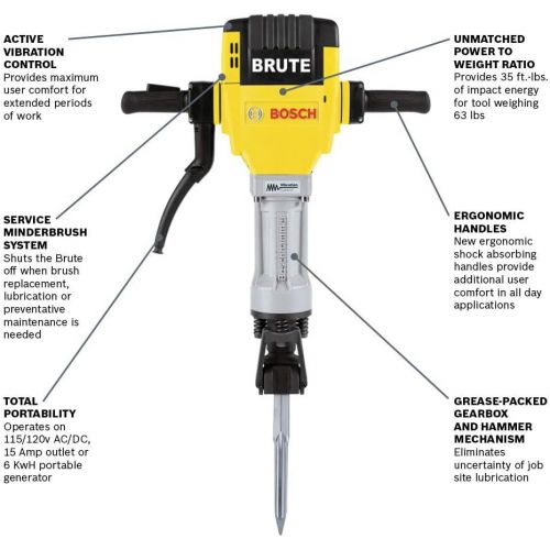  Bosch 120-Volt 1-1/8 Brute Breaker Hammer BH2760VCB with Basic Cart