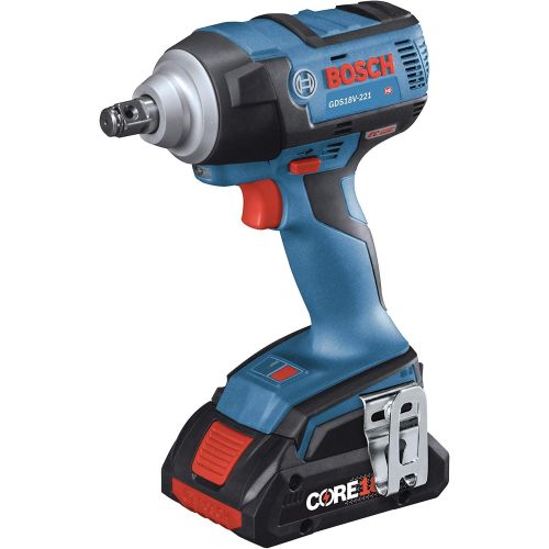  Bosch GDS18V-221B25 18V EC Brushless 1/2 In. Impact Wrench Kit with (2) CORE18V 4.0 Ah Compact Batteries