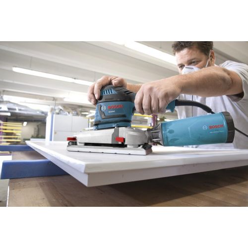  Bosch OS50VC Electric Orbital Sander - 3.4 Amp 1/2 in. Finishing Belt Sander Kit with Vibration Control for 4.5 in. x 9 in. Sheets