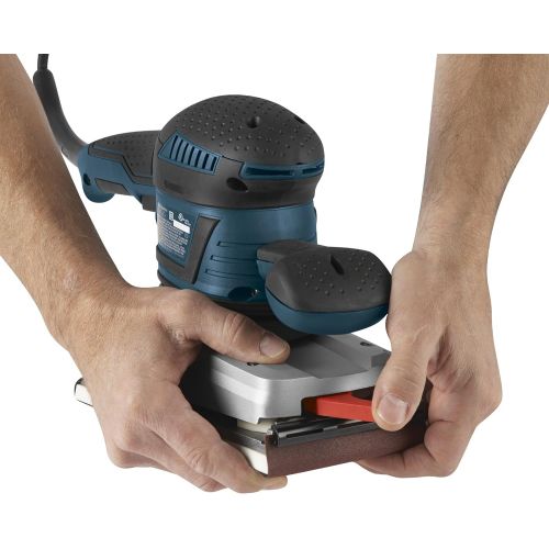  Bosch OS50VC Electric Orbital Sander - 3.4 Amp 1/2 in. Finishing Belt Sander Kit with Vibration Control for 4.5 in. x 9 in. Sheets