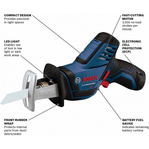  Bosch 12-Volt Max Pocket Reciprocating Saw Kit PS60-102