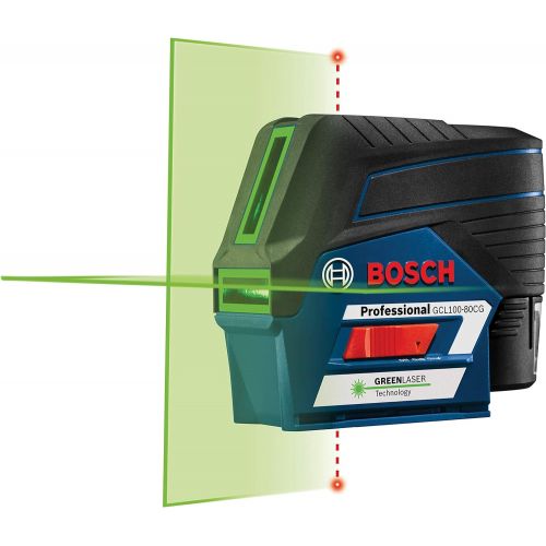  Bosch GCL100-80CG 12V Green-Beam Cross-Line Laser Level with Plumb Points