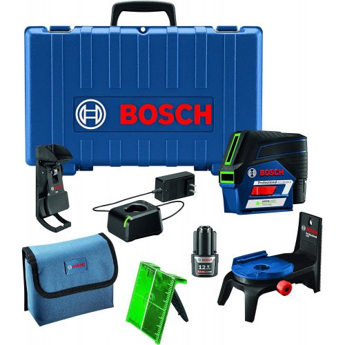  Bosch GCL100-80CG 12V Green-Beam Cross-Line Laser Level with Plumb Points