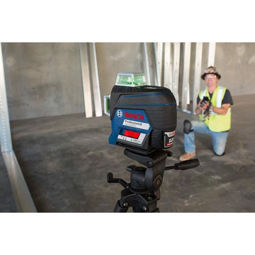  Bosch GLL3-330CG 360-Degree Green Beam Three-Plane Leveling and Alignment-Line Laser