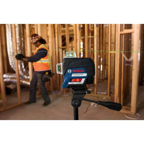  Bosch GLL3-330CG 360-Degree Green Beam Three-Plane Leveling and Alignment-Line Laser