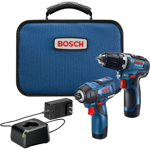  Bosch GXL12V-220B22 12V Max 2-Tool Brushless Combo Kit with 3/8 In. Drill/Driver, 1/4 In. Hex Impact Driver and (2) 2.0 Ah Batteries