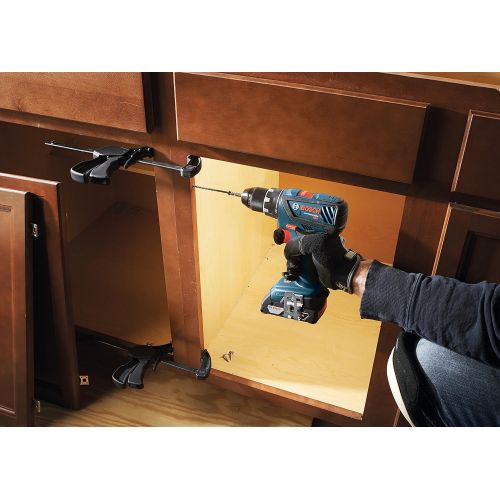  Bosch GXL18V-496B22 18V 4-Tool Combo Kit with Compact Tough 1/2 In. Drill/Driver, 1/4 In. and 1/2 In. Two-In-One Bit/Socket Impact Driver, Compact Reciprocating Saw and LED Worklig