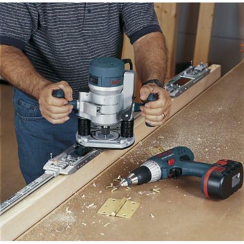  Bosch 1617EVSPK Wood Router Tool Combo Kit - 2.25 Horsepower Plunge Router & Fixed Base Router Kit with a Variable Speed 12 Amp Motor