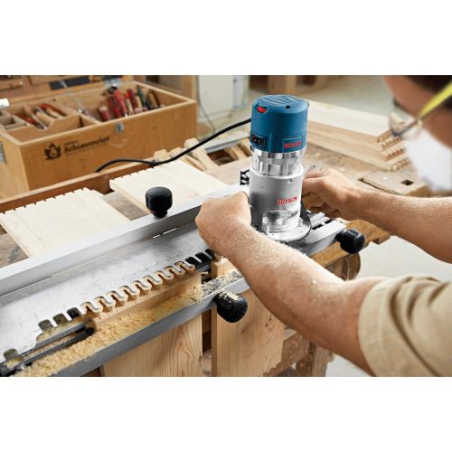  Bosch 1617EVSPK Wood Router Tool Combo Kit - 2.25 Horsepower Plunge Router & Fixed Base Router Kit with a Variable Speed 12 Amp Motor