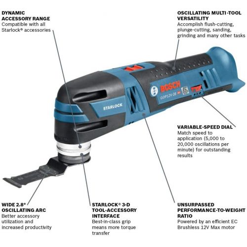  Bosch 12V Max EC Brushless Starlock Oscillating Multi-Tool Bare Tool GOP12V-28N