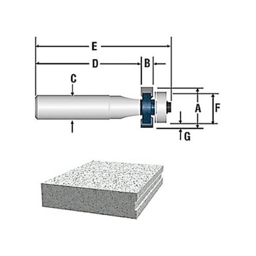  Bosch 85657M 1/8-Inch Depth 3/4-Inch Cut Face Inlay Router Bit 1/2-Inch Shank