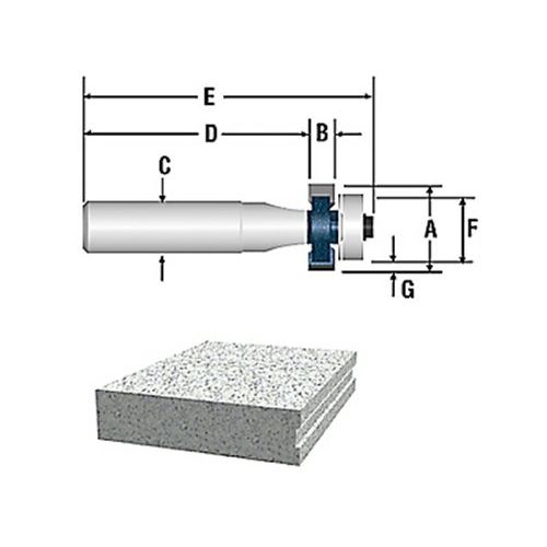  Bosch 85657M 1/8-Inch Depth 3/4-Inch Cut Face Inlay Router Bit 1/2-Inch Shank