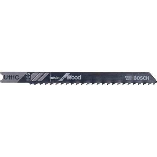  BOSCH U111C 3-5/8-Inch, 8TPI, HCS Universal Shank Jigsaw Blade, 5 Pack