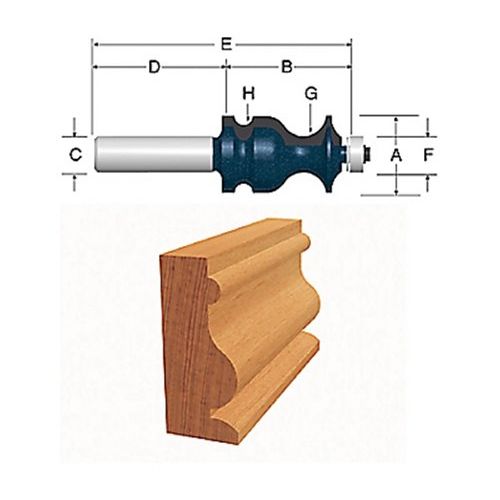  BOSCH 84621MC 1 In. Ogee and Bead Fillet Router Bit