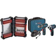 Bosch 40 Piece Impact Tough Drill Driver Custom Case System Set DDMS40 with Bosch Power Tools Combo Kit CLPK22-120 - 12-Volt Cordless Tool Set (Drill/Driver and Impact Driver)