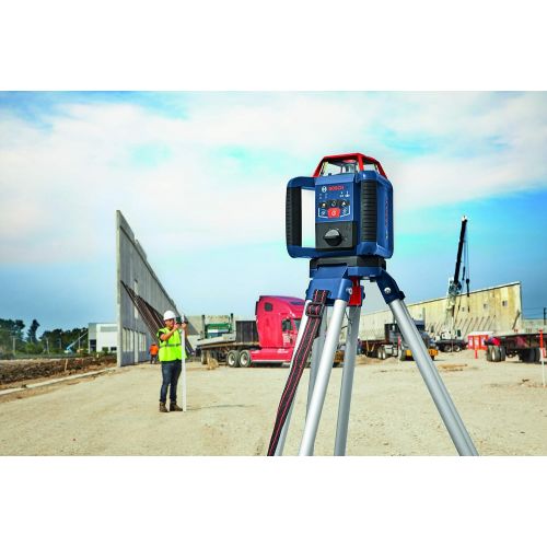  BOSCH REVOLVE2000 GRL2000-40HVK Exterior 2000ft Range Horizontal/Vertical Self-Leveling Cordless Rotary Laser Kit with Tripod, 13ft Grade Rod and Laser Receiver