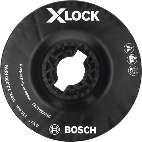  Bosch MGX0450 4-1/2 In. X-LOCK Backing Pad with X-LOCK Clip - Medium Hardness