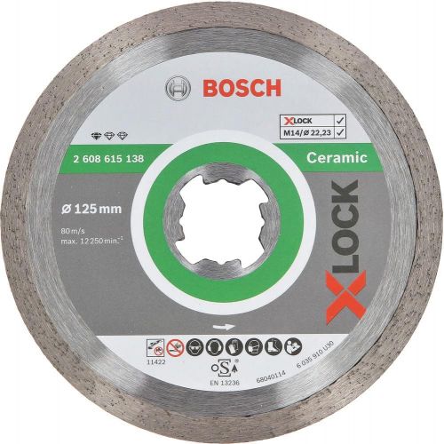  Bosch Professional 2608615138 Standard Diamond Cutting Disc for Ceramic X-Lock, Diameter 125 mm, Bore Diameter 22.23 mm