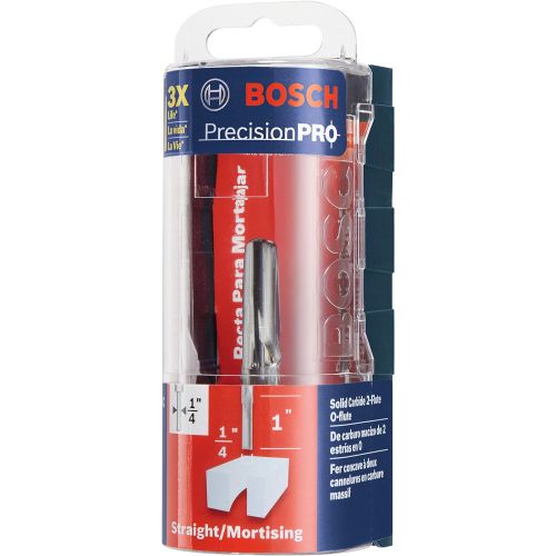  BOSCH 86010MC 1/4 In. x 1 In. Solid Carbide Double-Flute O-Flute Router Bit