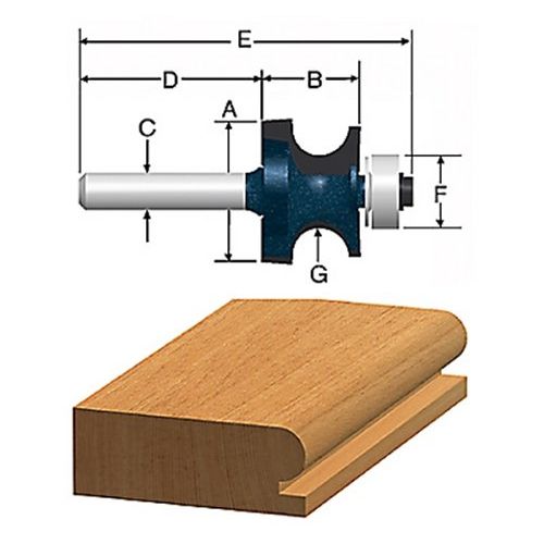  BOSCH 85631MC 7/8 In. Edge Beading Router Bit