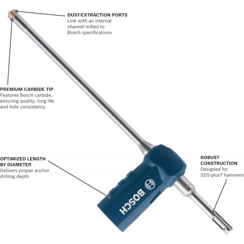  Bosch DXS2074 7/16 In. x 13 In. SDS-plus Speed Clean Dust Extraction Bit