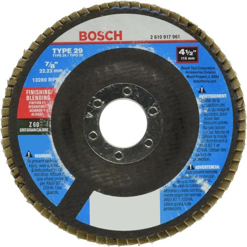  Bosch FD2945060 4-1/2 In. 7/8 In. Arbor Type 29 60 Grit Blending/Grinding Abrasive Wheel