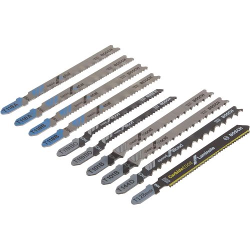  Bosch 10 pc. Laminate/Wood/Metal T-Shank Jig Saw Blade Set T10C