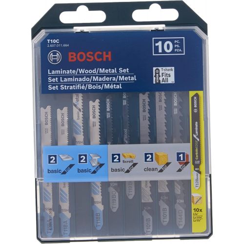  Bosch 10 pc. Laminate/Wood/Metal T-Shank Jig Saw Blade Set T10C