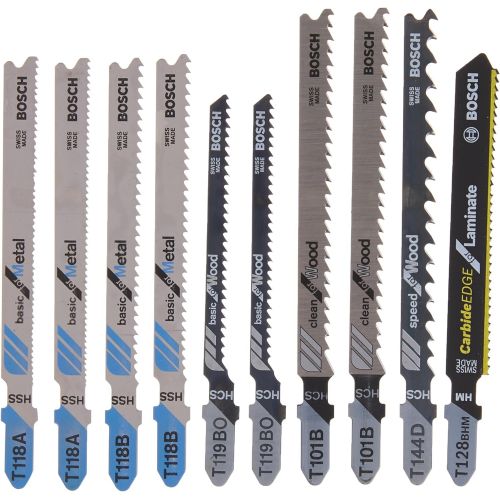  Bosch 10 pc. Laminate/Wood/Metal T-Shank Jig Saw Blade Set T10C