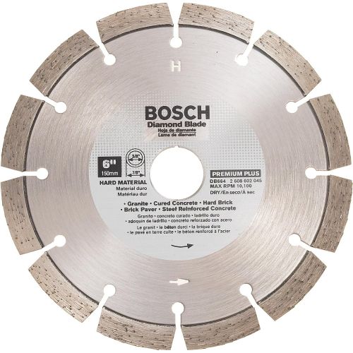  Bosch DB664 Premium Plus 6-Inch Dry Cutting Segmented Diamond Saw Blade with 7/8-Inch Arbor for Granite