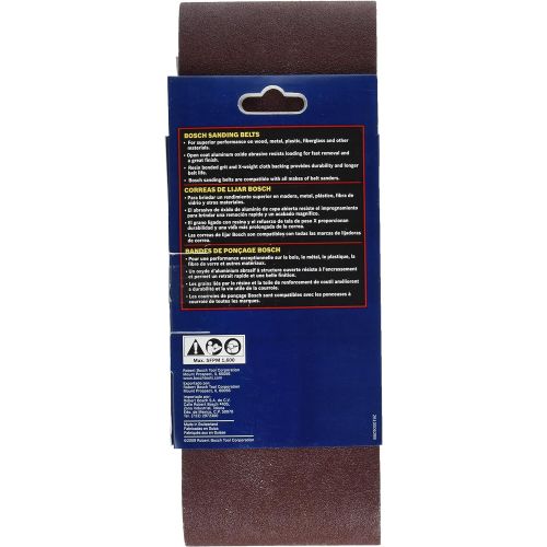  BOSCH SB6R100 3-Piece 100 Grit 4 In. x 24 In. Sanding Belts