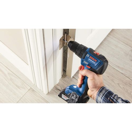  Bosch GXL18V-240B22 18V 2-Tool Combo Kit with 1/2 In. Hammer Drill/Driver, Freak 1/4 In. and 1/2 In. Two-In-One Bit/Socket Impact Driver and (2) 2.0 Ah SlimPack Batteries