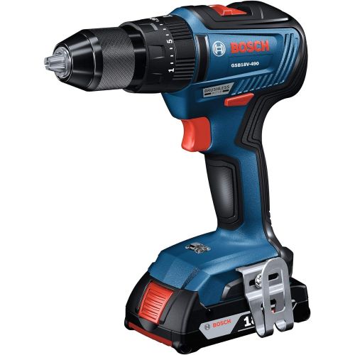  Bosch GXL18V-240B22 18V 2-Tool Combo Kit with 1/2 In. Hammer Drill/Driver, Freak 1/4 In. and 1/2 In. Two-In-One Bit/Socket Impact Driver and (2) 2.0 Ah SlimPack Batteries