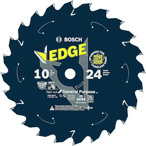  Bosch CBCL1024T 10 In. 24 Tooth Edge Cordless Circular Saw Blade for General Purpose