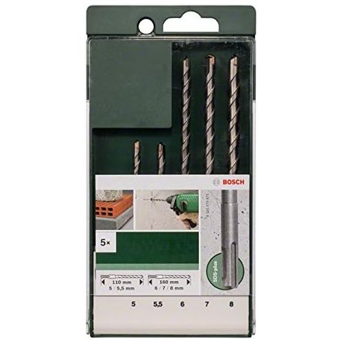  Bosch 2609255542 SDS-Plus Hammer Drill Bit Set (5 Pieces)