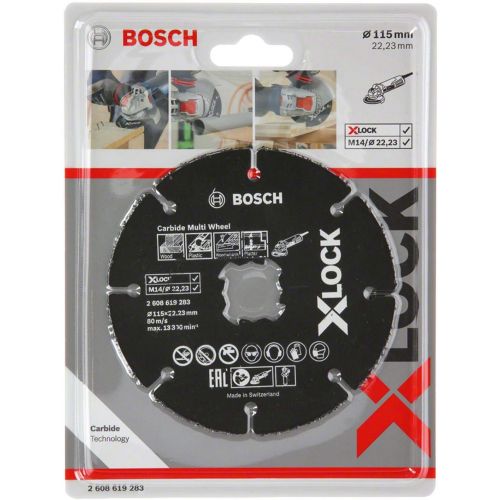 Bosch Professional 2608619283 Cutting Disc for Wood and Plastics X-Lock, Diameter 115 mm, Bore Diameter 22.23 mm, Thickness 1.6 mm