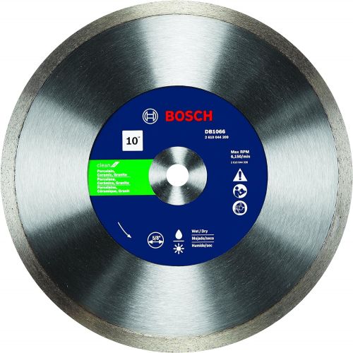  BOSCH DB1066 Premium Plus 10-Inch Wet Cutting Continuous Rim Diamond Saw Blade with 5/8-Inch Arbor for Tile