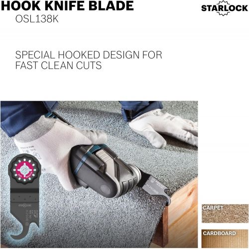  BOSCH OSL138K Starlock Oscillating Multi Tool Hook Knife Blade, 1-1/4