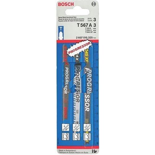  BOSCH T567A3 3-Piece Progressor for Wood, Metal, and All-Purpose T-Shank Jig Saw Blade Set
