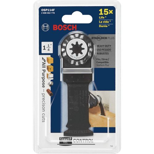  BOSCH OSP114F 1-1/4 In. StarlockPlus Oscillating Multi Tool Bi-Metal Plunge Cut Blade