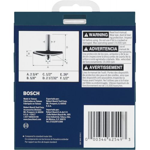  Bosch 85637MC 2-3/4 In. x 5/8 In. Carbide-Tipped Traditional Raised Panel Router Bit
