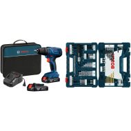 Bosch GSR18V-190B22 18V Compact 1/2 Drill/Driver Kit with (2) 1.5 Ah Slim Pack Batteries with 2.0 AH battery