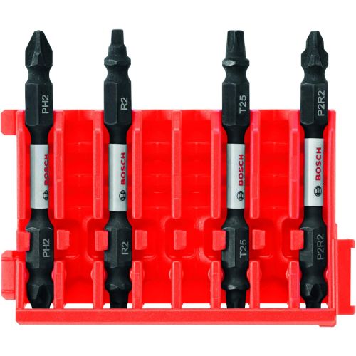  BOSCH CCSDEV2504 4Piece Phillips, Square & Torx 2.5 In. Double-Ended Bits with Clip for Custom Case System