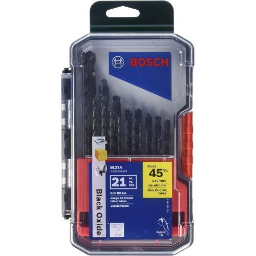  BOSCH 21 Piece Black Oxide Metal Drill Bit Set BL21A