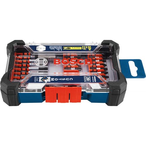  Bosch 20 Piece Impact Tough Drill Driver Custom Case System Set DDMS20, Blue, Red