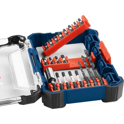  Bosch 20 Piece Impact Tough Drill Driver Custom Case System Set DDMS20, Blue, Red