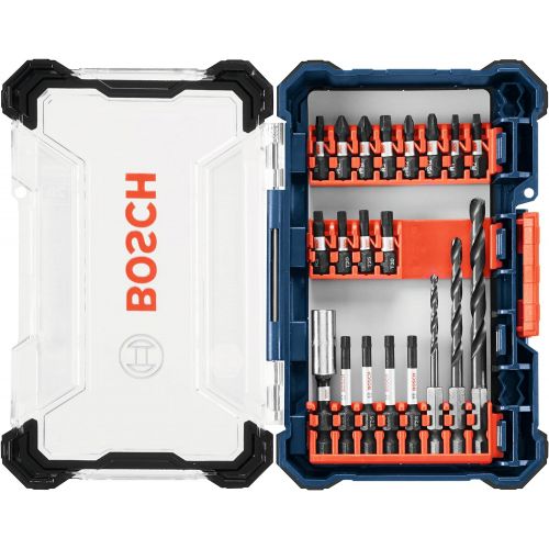  Bosch 20 Piece Impact Tough Drill Driver Custom Case System Set DDMS20, Blue, Red