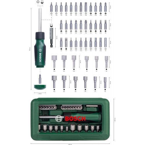  Bosch 2607019504 Screwdriver set (46 Piece), Assorted color