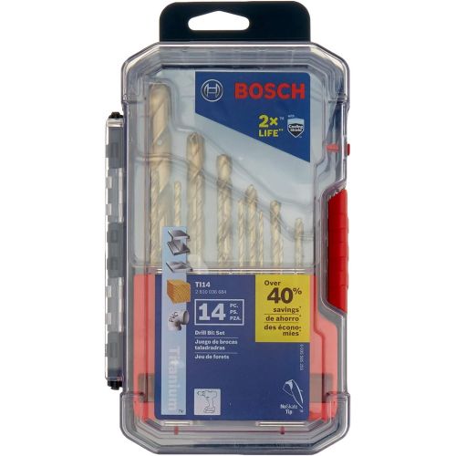  Bosch TI14 Titanium Metal Drill Bit Set (14 Piece)