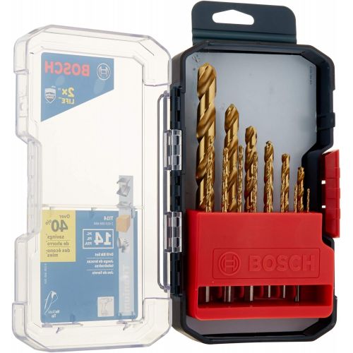  Bosch TI14 Titanium Metal Drill Bit Set (14 Piece)